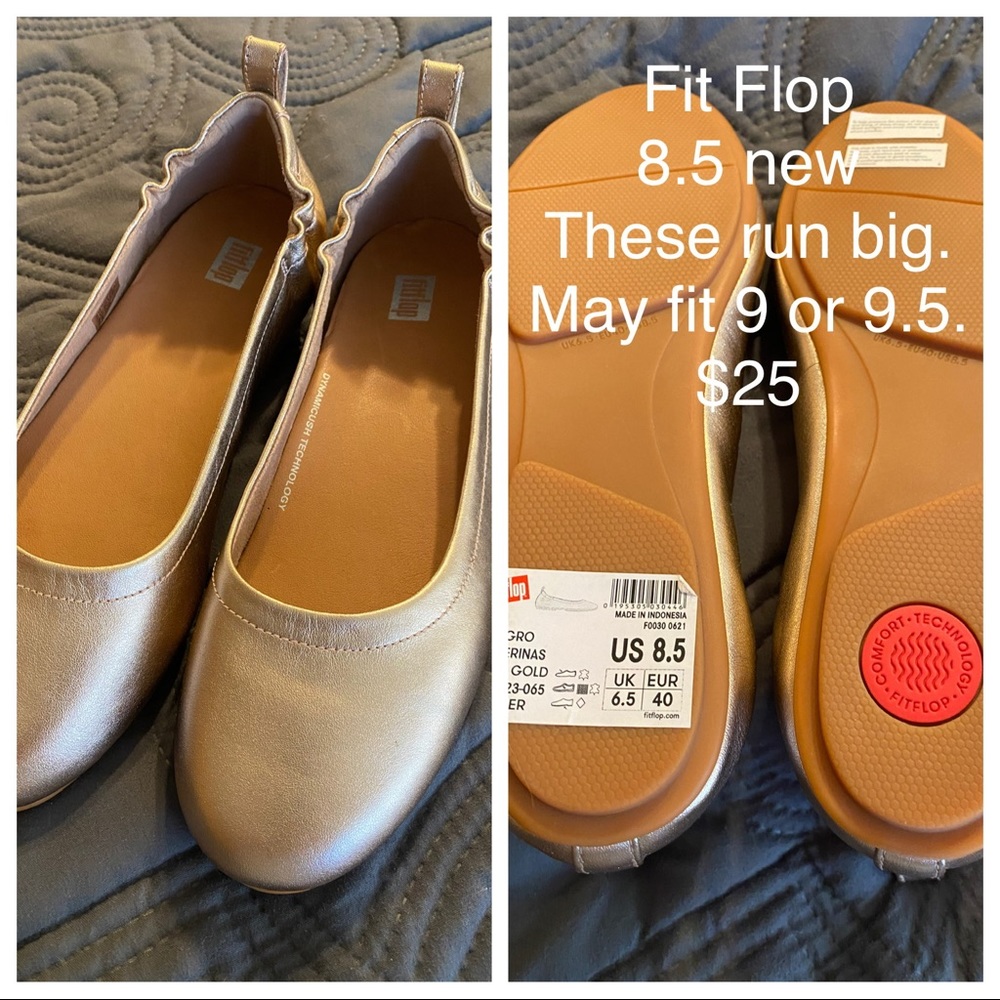 Fit Flop brand gold flats